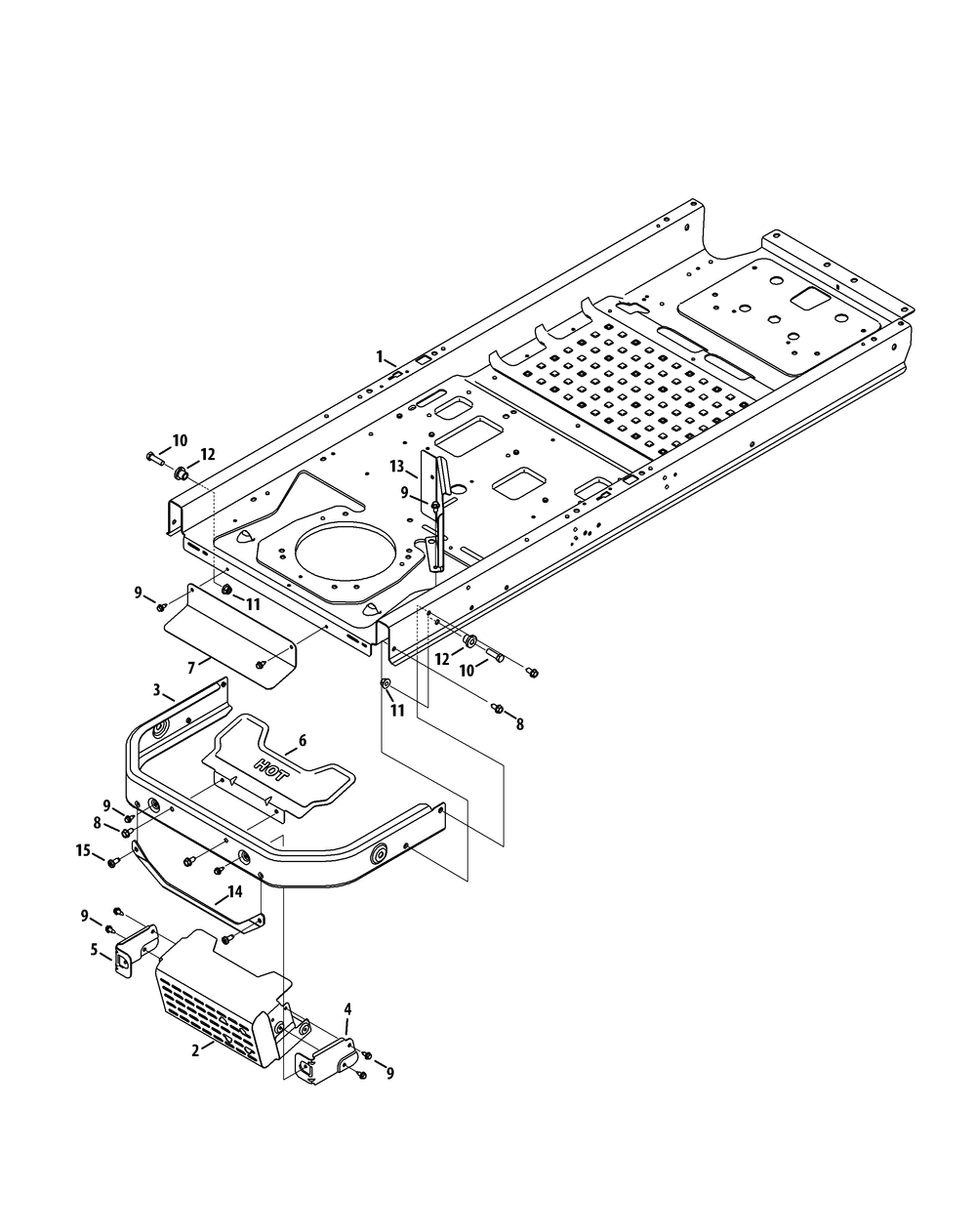 Frame Diagram and Parts List for Z-FORCEL48 (17CSDALB009-17CSDALB010)(2015) Cub Cadet Lawn Tractor